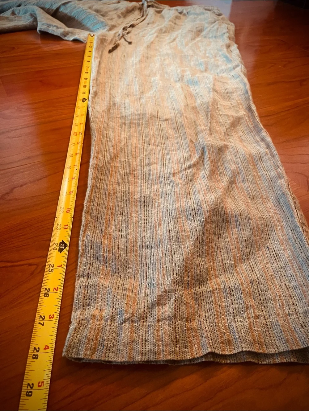 VTG The Territory Ahead 100% Linen Trouser Pants Earthy Striped Woven Men’s sz L